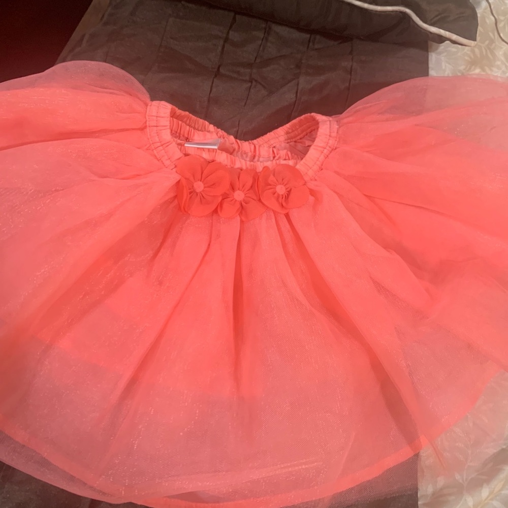 Tutu with diaper cover NWT 3t floral appliqué pink